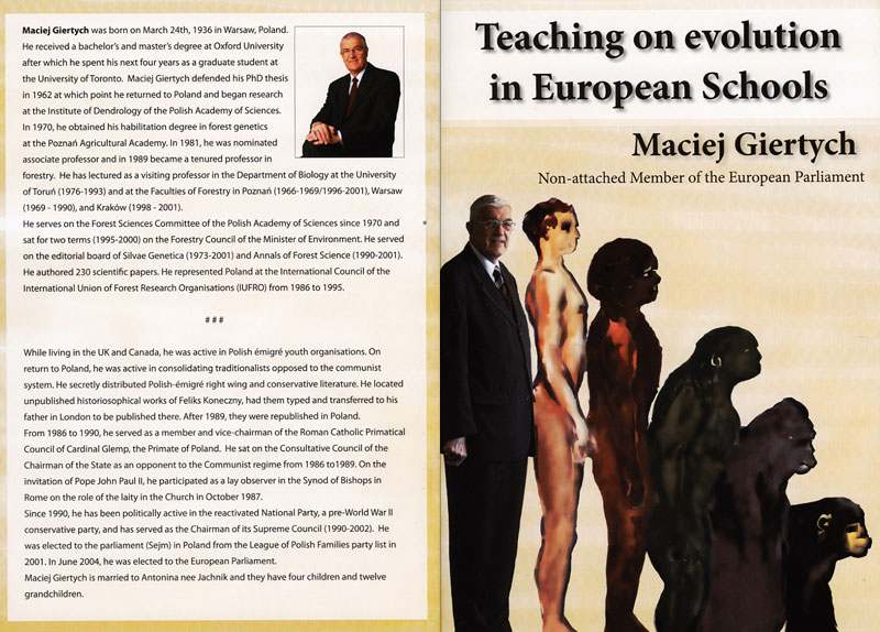 Teaching on evolution in european schools - Maciej Giertych