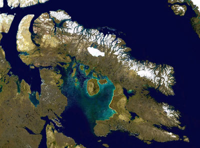 Baffin Island in Kanada (Bild von NASA World Wind)